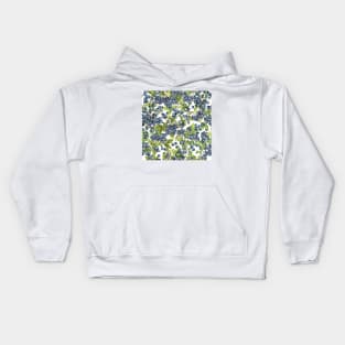 Watercolor big blueberry on white Kids Hoodie